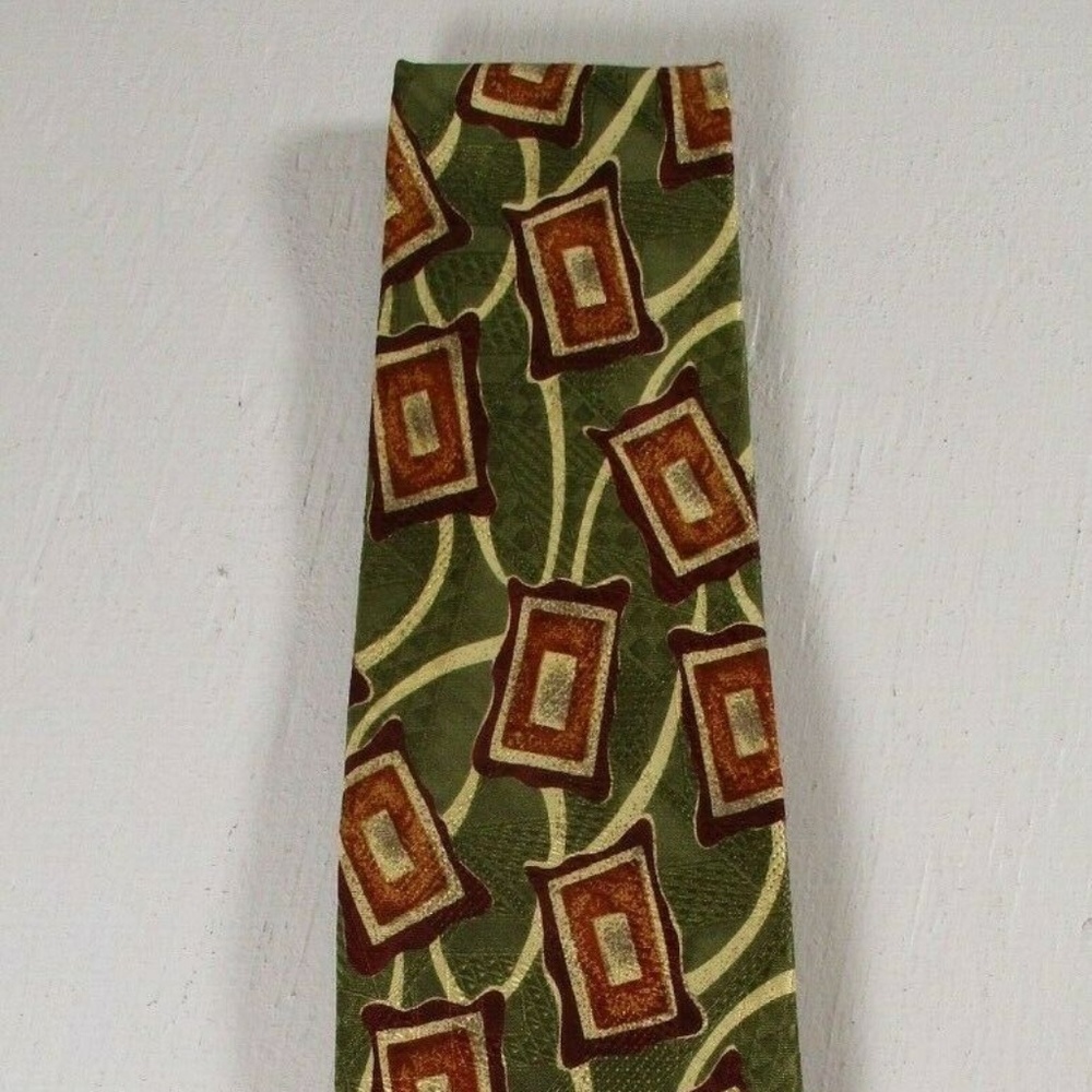 Burberrys Mens Sz 4" x 58" Neck Tie Abstract Green